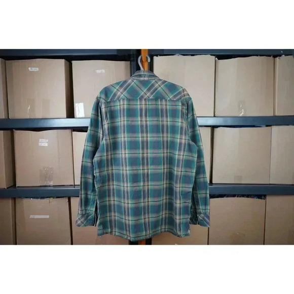 Flannel Shirt 5.11 Tactical Men's Large Green Brown #494 - Picture 2 of 6